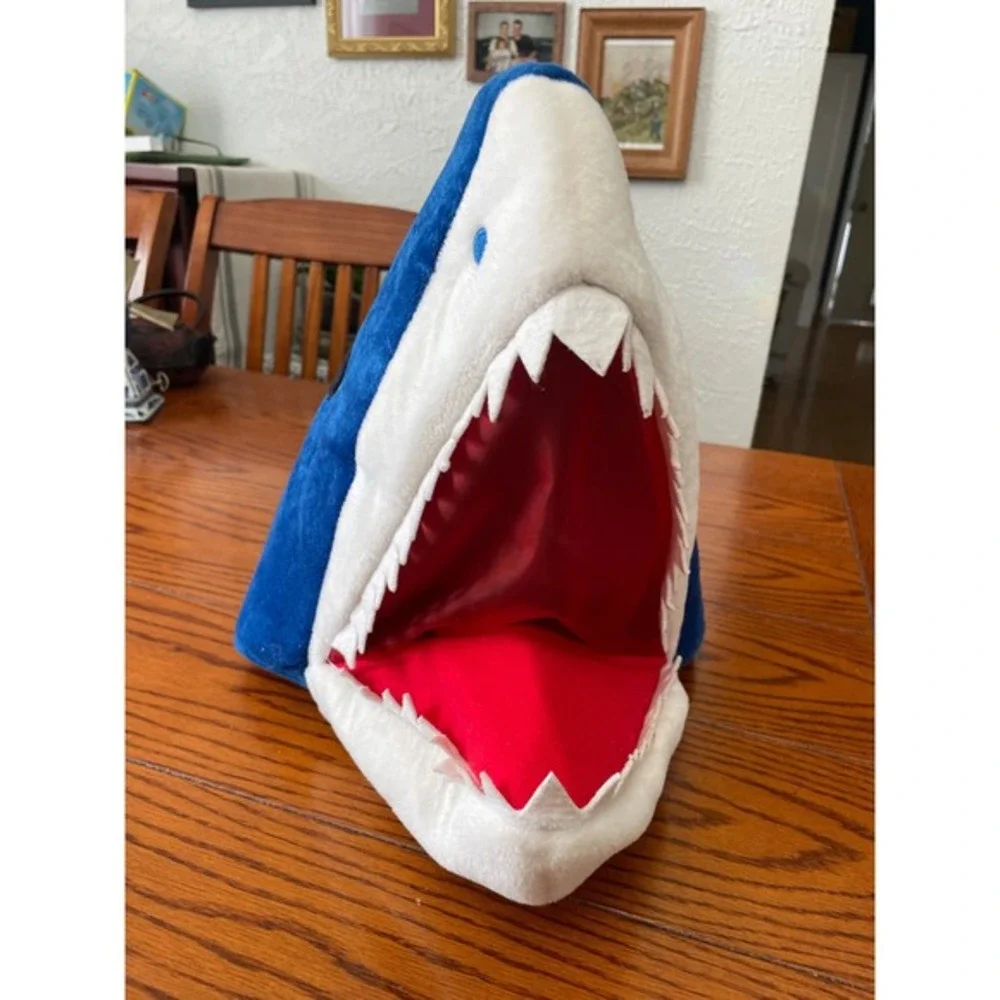 Plush Shark Head Mask Costume Novelty Cosplay‎ Funny Blue Marine Ocean Theme